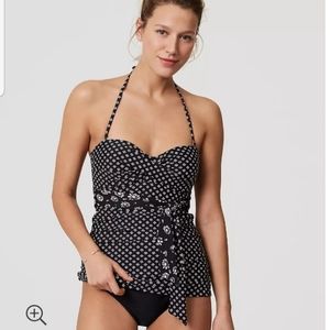 LOFT Beach Flora Tie Flora Tankini Top xs and LOFT Beach Binki Bottom xs